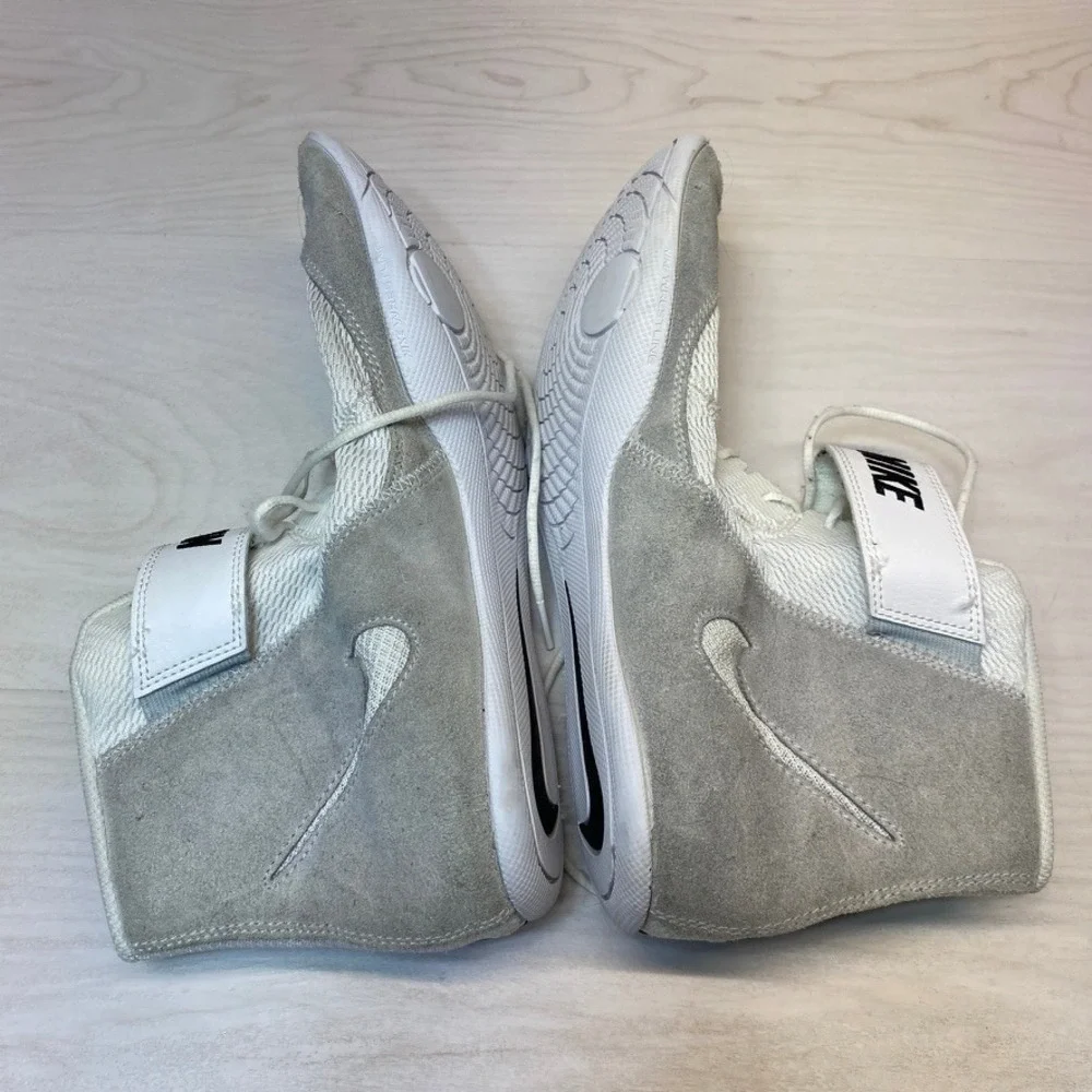 Nike Mens 12 Speedsweep VIII Wrestling Shoes High Top White Gray HF9132-100